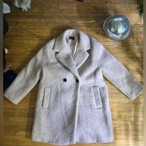 TRF (Zara) Cream Wool Double-Breasted Coat
